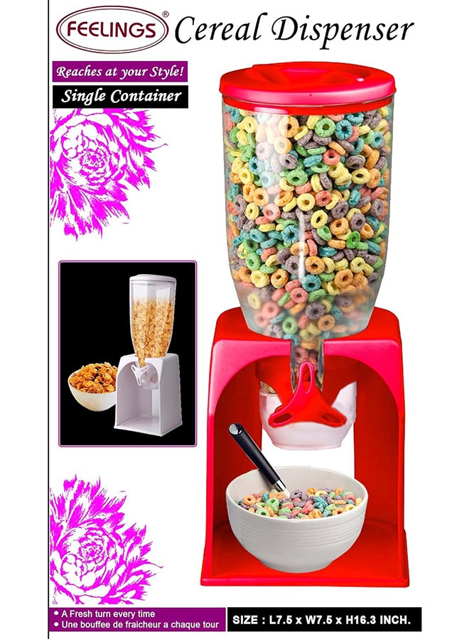 Feelings Single Cereal Dispenser Red 7.5x7.5x16.3inch  - Image 4