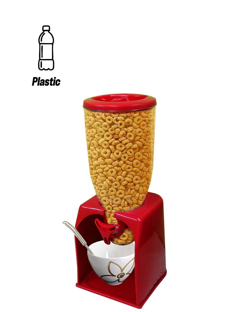 Feelings Single Cereal Dispenser Red 7.5x7.5x16.3inch  - Image 1
