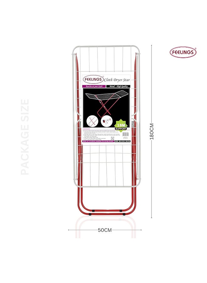 Feelings Cloth Dryer Rack Red/White 18meter  - Image 3