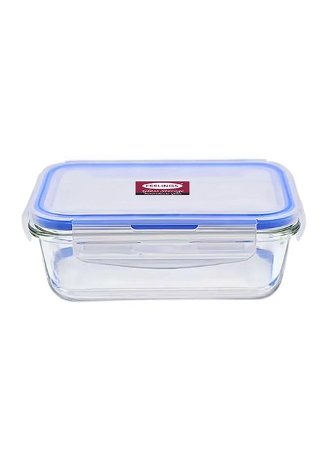 Microwave Glass Storage With Lid Blue 400ml