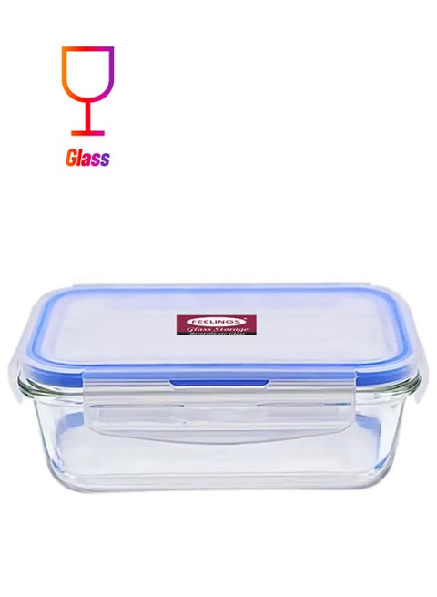 Microwave Glass Storage With Lid Blue 600ml