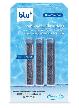 خراطيش مجموعات نانو الجزيئية قابلة لإعادة الملء مناسبة لفلتر الدش الأيوني المحمول باليد - عبوة التوفير مكونة من 3 قطع رمادي L2.4xW2.4xH12.2سم