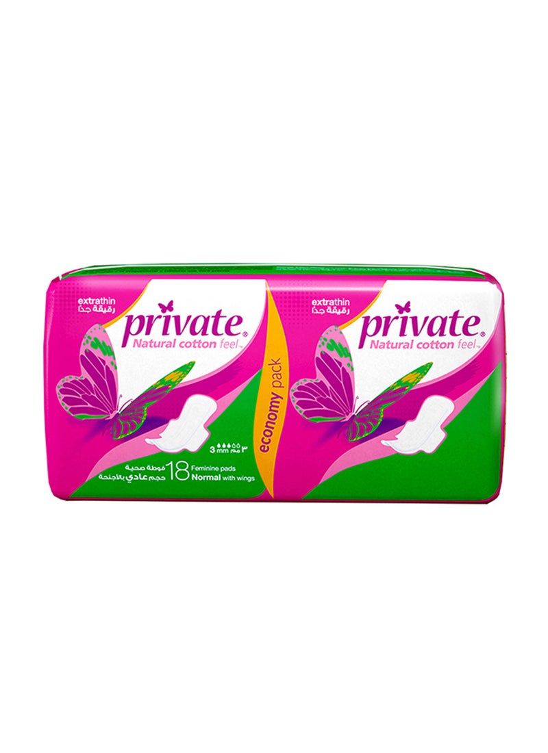 Private Extra Thin Normal 18 Pads White 3mm - Image 1