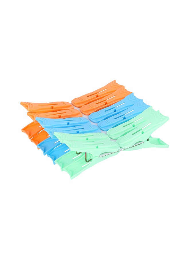 Royalford Clothes Clips Premium Quality Plastic Assorted Colors Multicolor Green/Orange/Blue 19inch  - Image 4