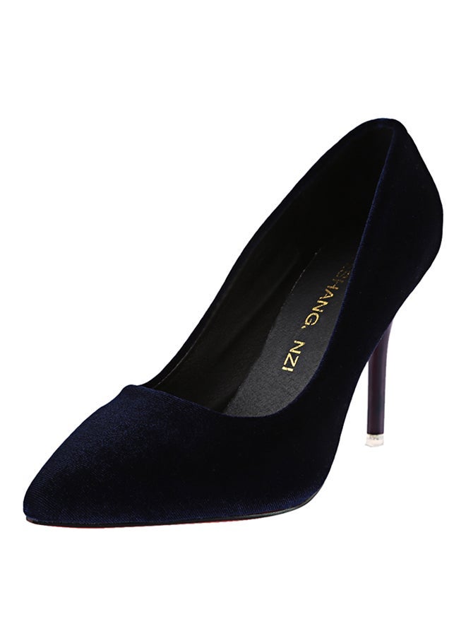 Thin High Heel Pump Shoe Purplish Blue - Image 3