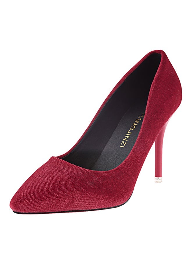 Thin High Heel Pump Shoe Red - Image 3