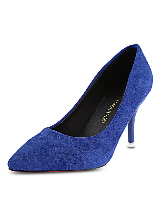 Thin Heel Pump Shoe Blue - Image 3