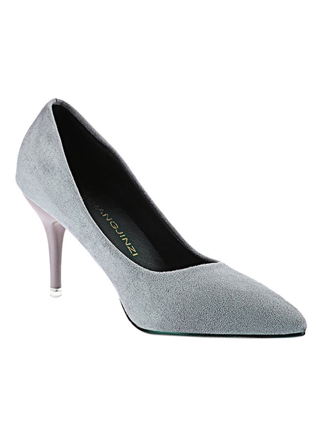 Thin Heel Pump Shoe Grey - Image 1