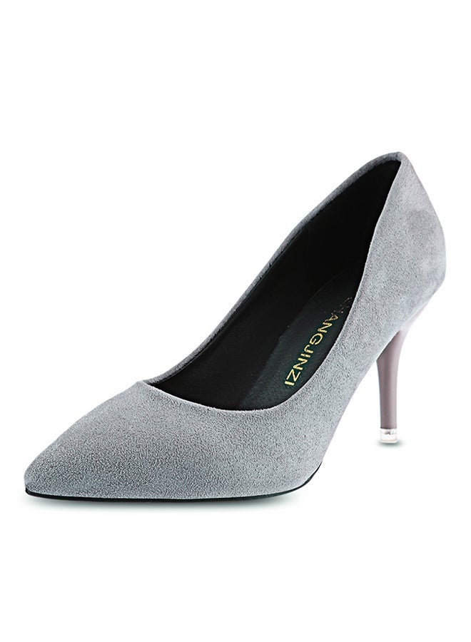 Thin Heel Pump Shoe Grey - Image 3
