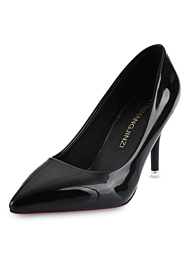 Thin Heel Pump Shoe Luminous Black - Image 4