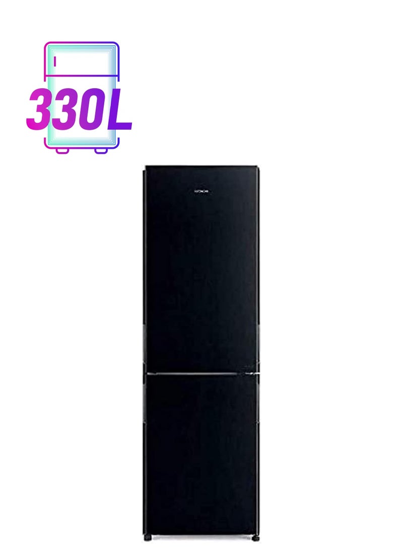 HITACHI 410L Gross And 330L Net Capacity Bottom Mount Double Door Refrigerator, 2 Doors Fridge, Dual Fan Cooling, Eco Thermo-Sensor, Bottle And Wine Shelf RBG410PUK6GBK Black  - Image 1