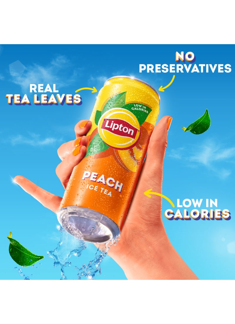 Lipton Ice Tea Peach Can Multipack Peach 320ml Pack of 6 - Image 3