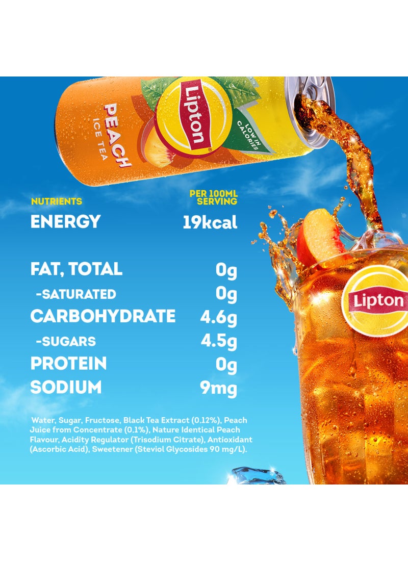 Lipton Ice Tea Peach Can Multipack Peach 320ml Pack of 6 - Image 2