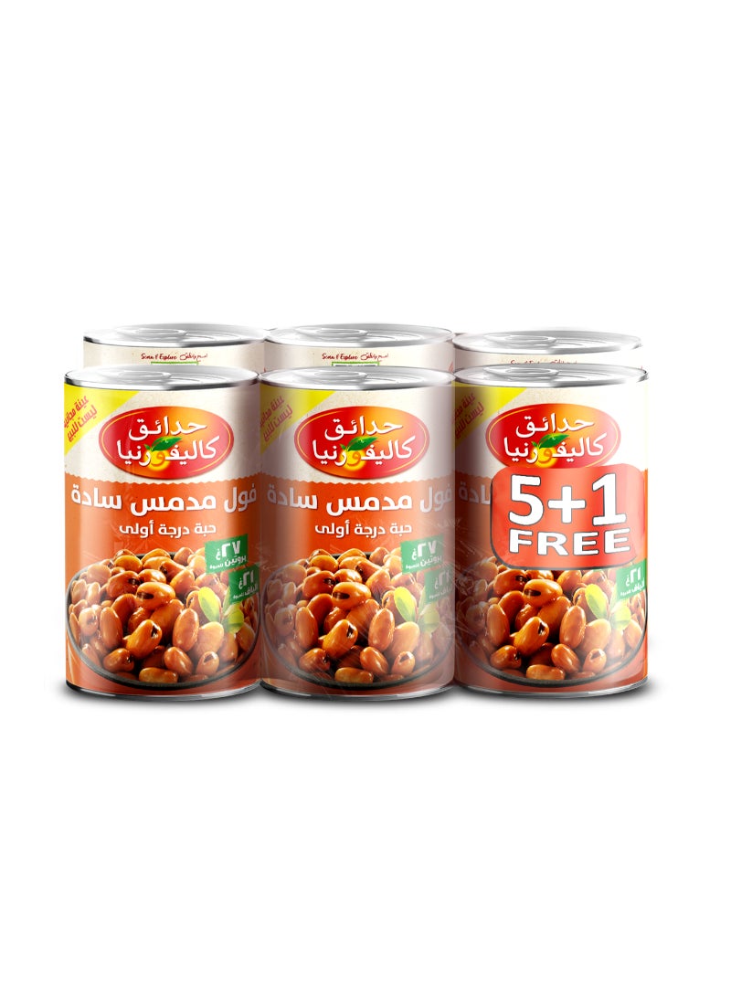 California Garden Premium Fava Plain Medammes Beans 450grams Pack of 6 - Image 2