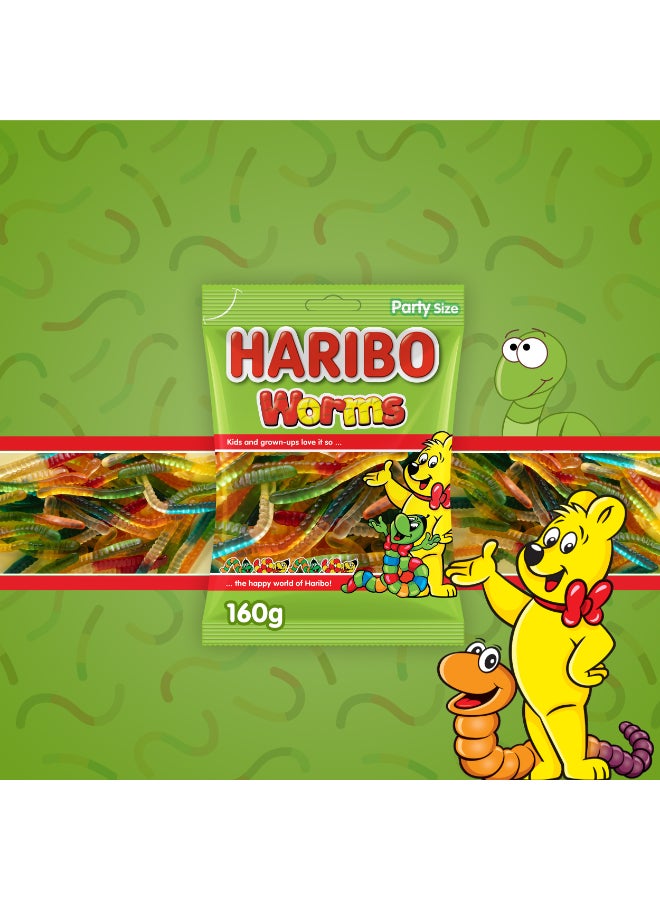Haribo - Solucan Worms Gummy 160grams - Image 1