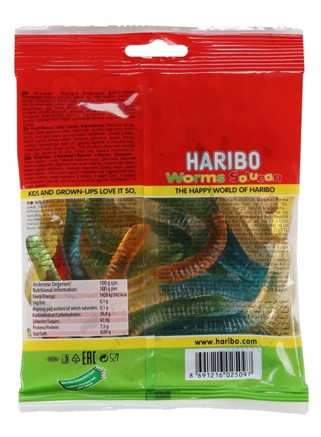 Haribo - Solucan Worms Gummy 160grams - Image 1