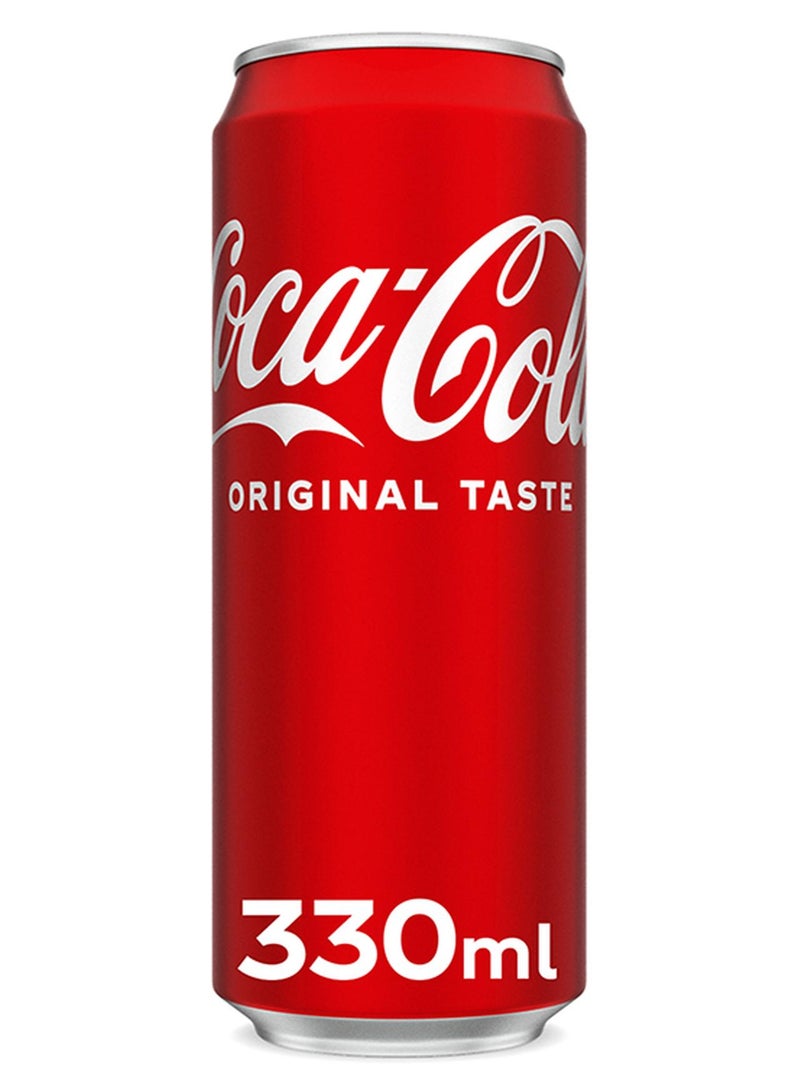 Coca-Cola Original Taste Carbonated Soft Drink Can 330ml - Image 1