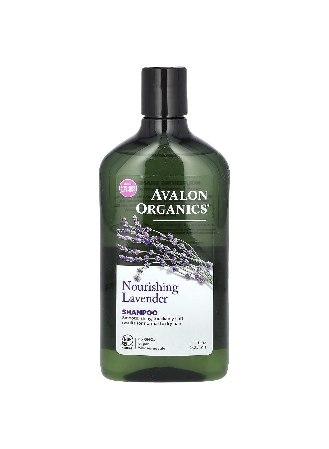 Avalon Organics, Shampoo, For Normal to Dry Hair, Nourishing Lavender, 11 fl oz (325 ml) 325ml - Image 1