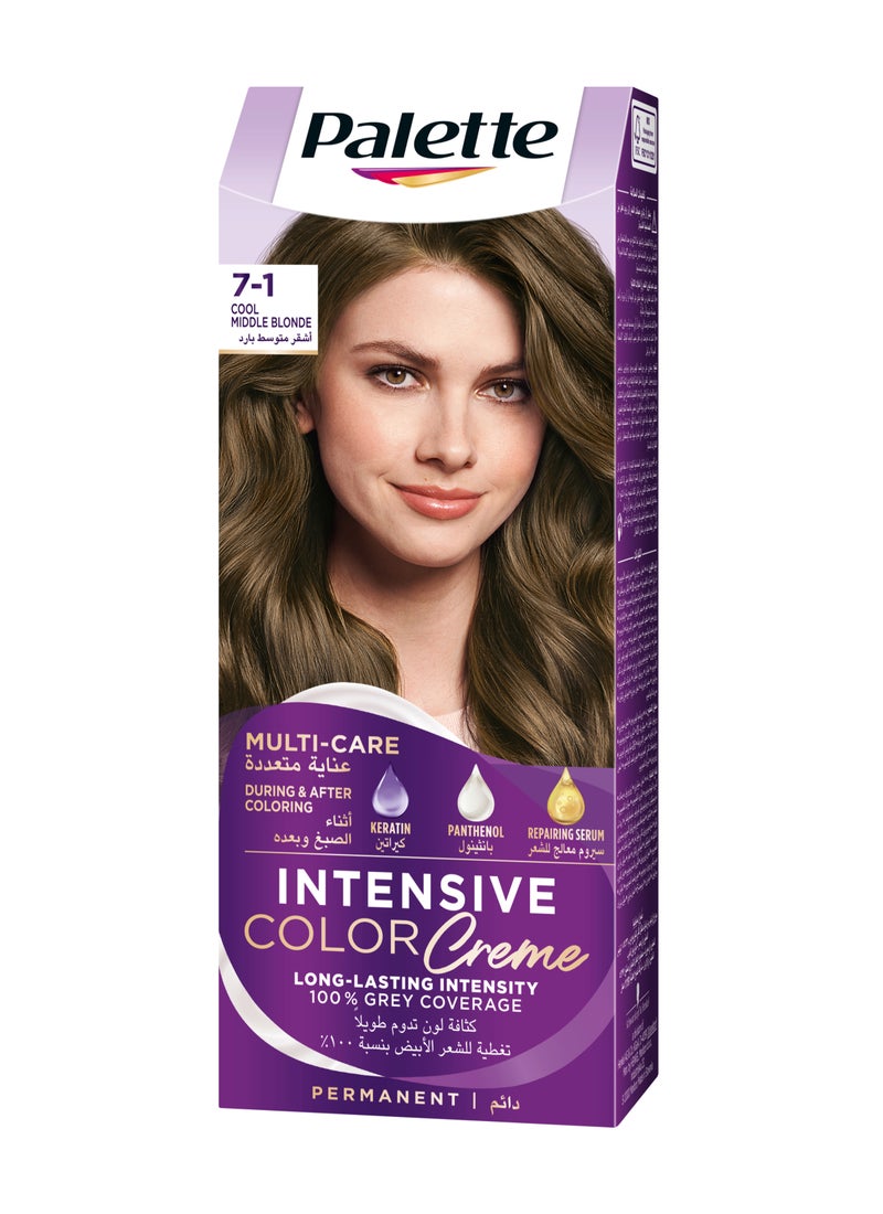 Palette Intensive Color Creme 7-1 Cool Middle Blonde 7-1 Medium Blonde 110ml - Image 1