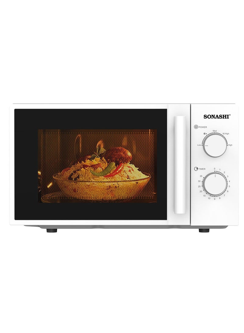 سوناشي فرن ميكروويف بوحدة تحكم يدوية 20 L 700 W SMO-920 أسود/ أبيض  - Image 1
