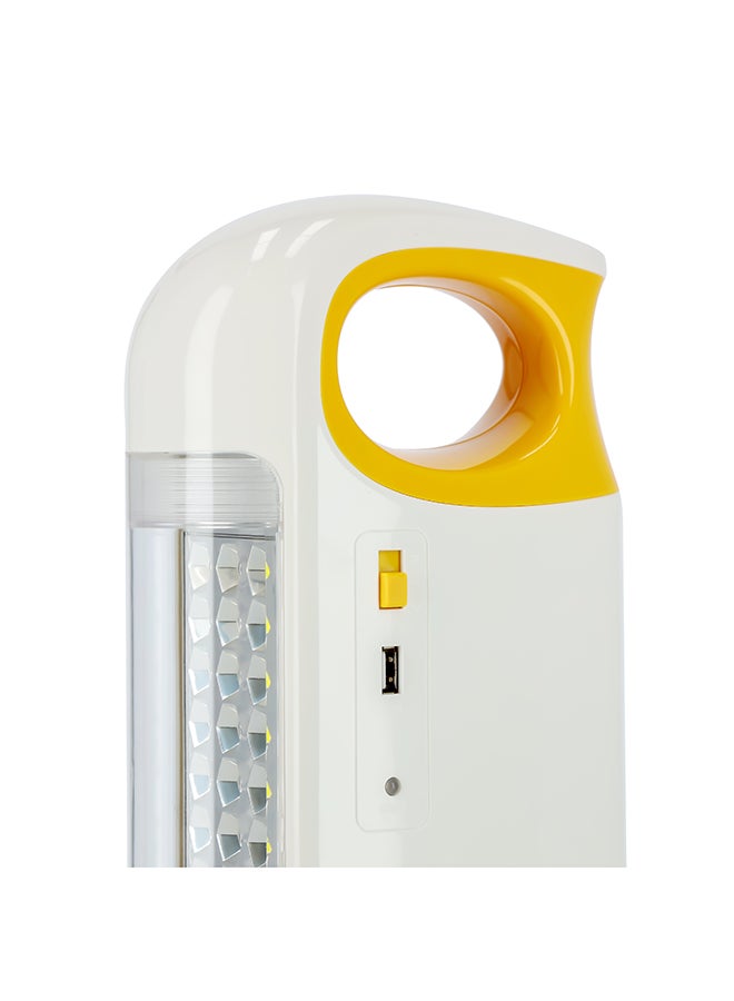 High Power 3D Emergency Lantern, Lead-Acid Battery,  33 PCS 2835SMD LED | Overcharge Protection | Unbreakable PC Glass | Automatic Lighting | USB Output White/Yellow