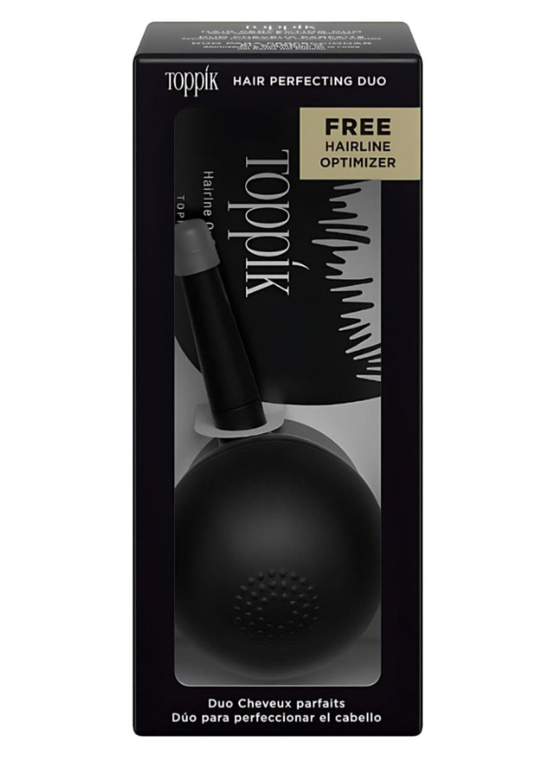 Toppik Hair Perfecting Duo Hair Fiber Applicator & Hairline Optimizer Comb Precision Application Tool for Thinning Hair - Black - Image 1