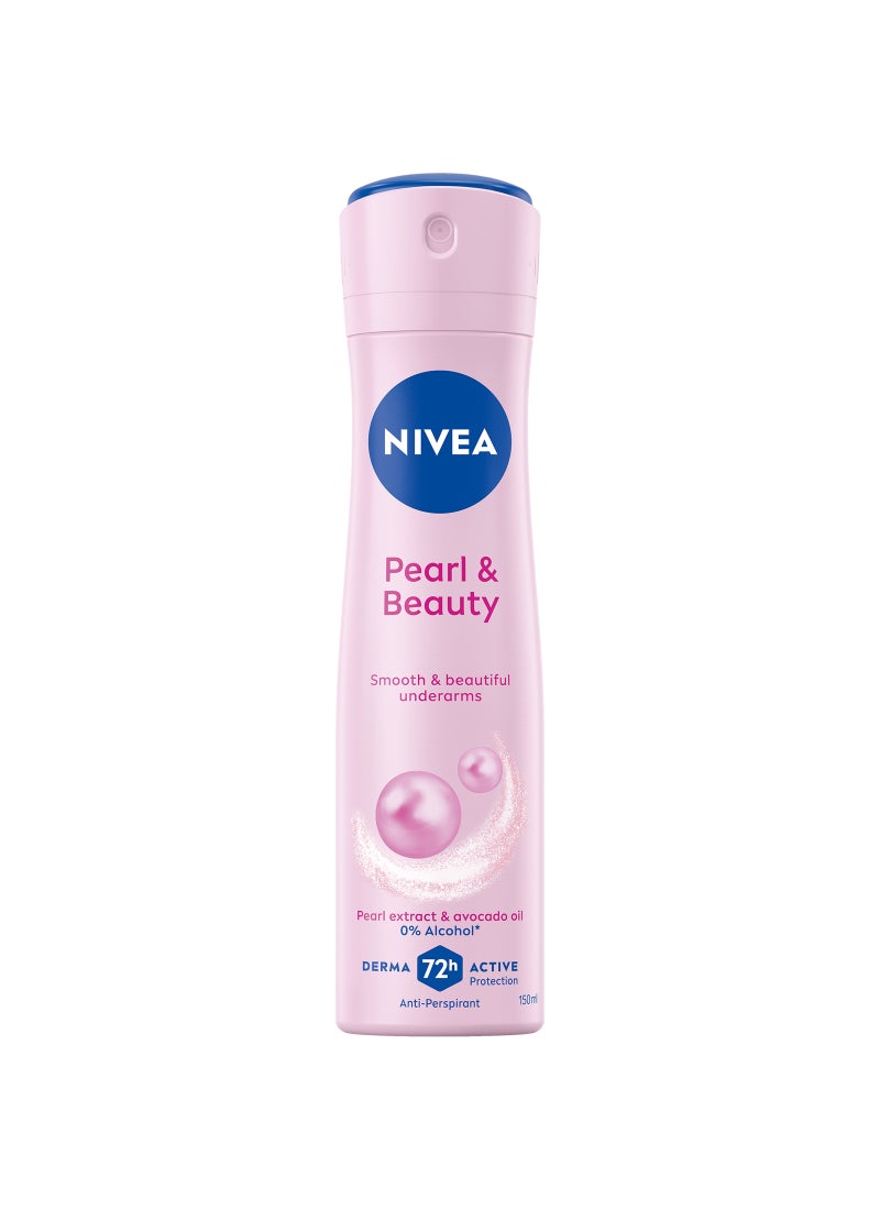 Nivea Pearl And Beauty Anti Perspirant Body Spray Pink/Blue 200ml - Image 1