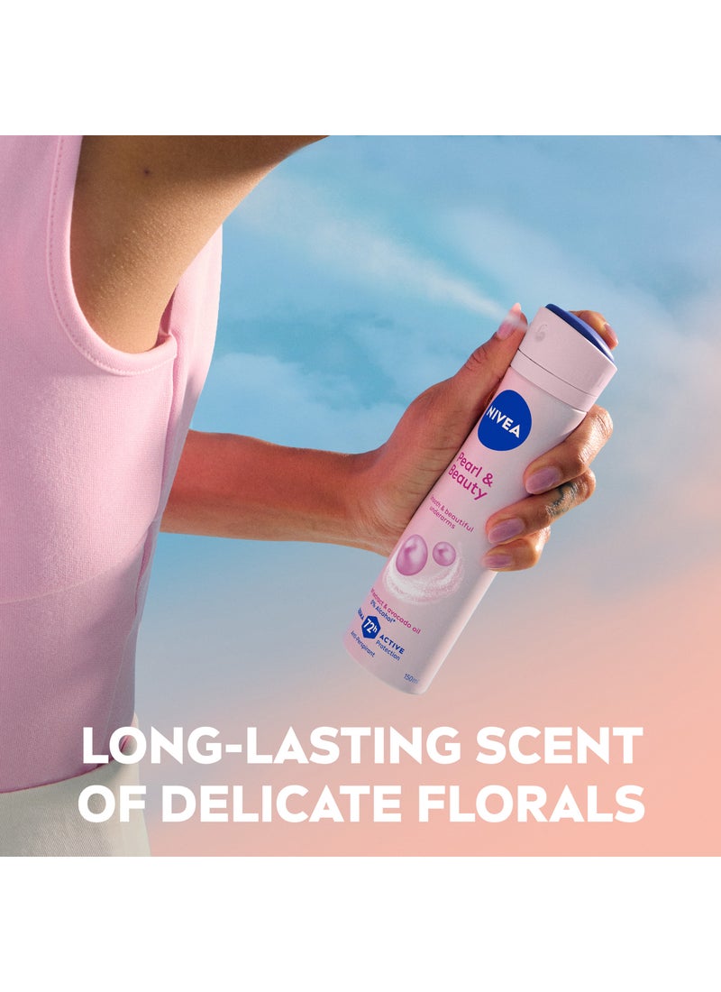 Nivea Pearl And Beauty Anti Perspirant Body Spray Pink/Blue 200ml - Image 5