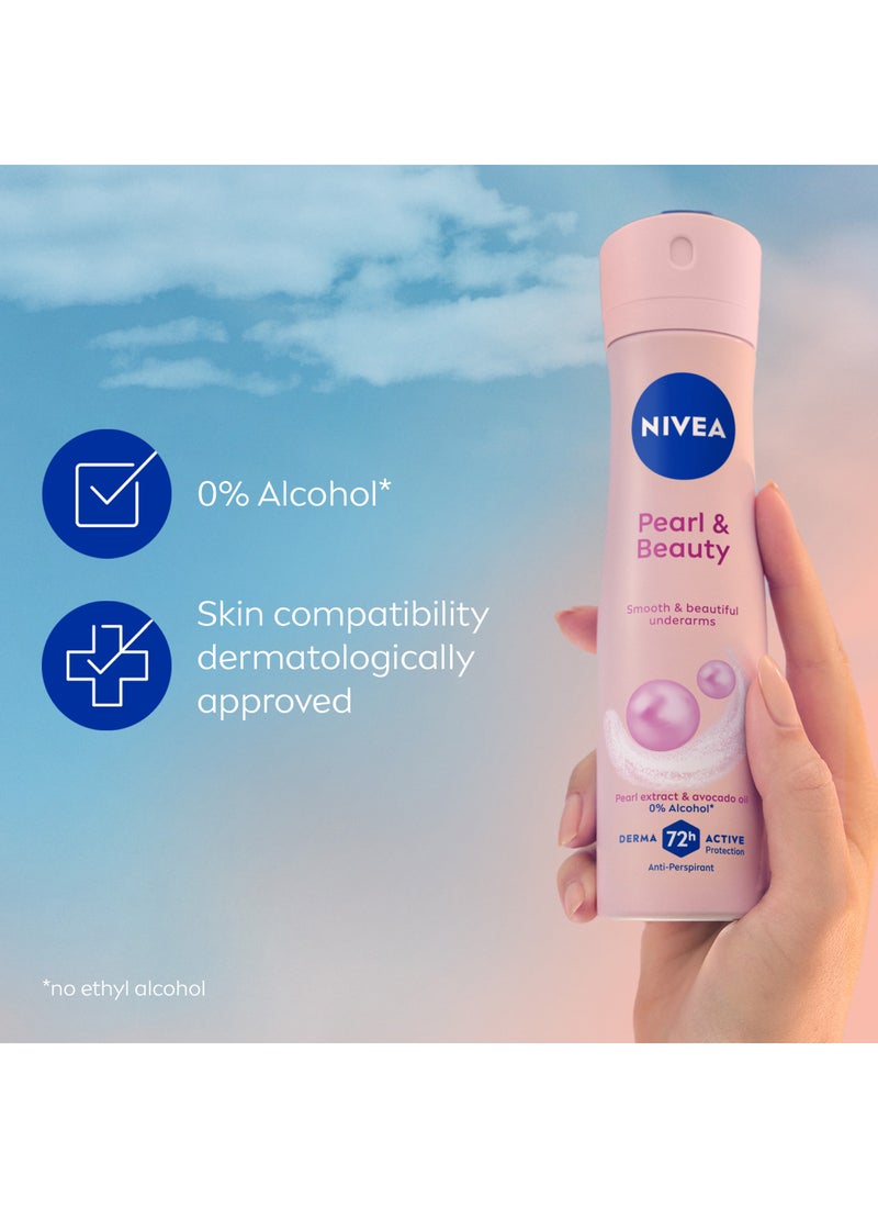 Nivea Pearl And Beauty Anti Perspirant Body Spray Pink/Blue 200ml - Image 3