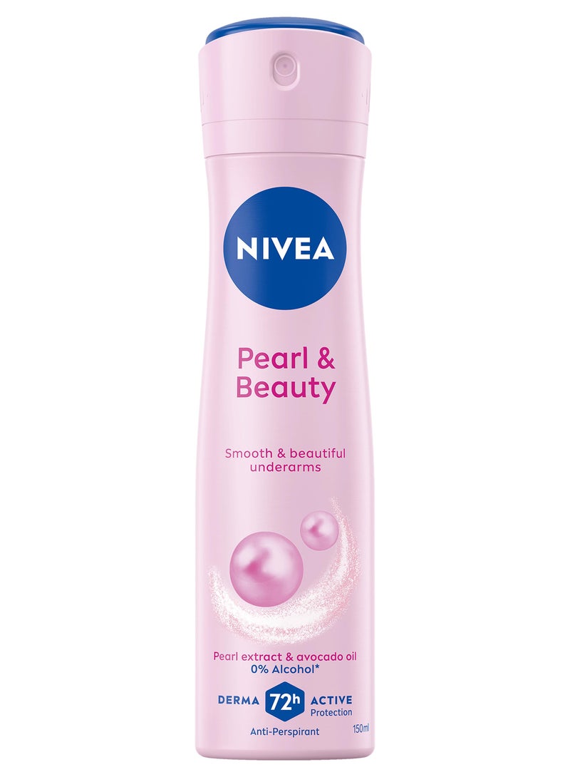 Nivea Pearl And Beauty Anti Perspirant Body Spray Pink/Blue 200ml - Image 1