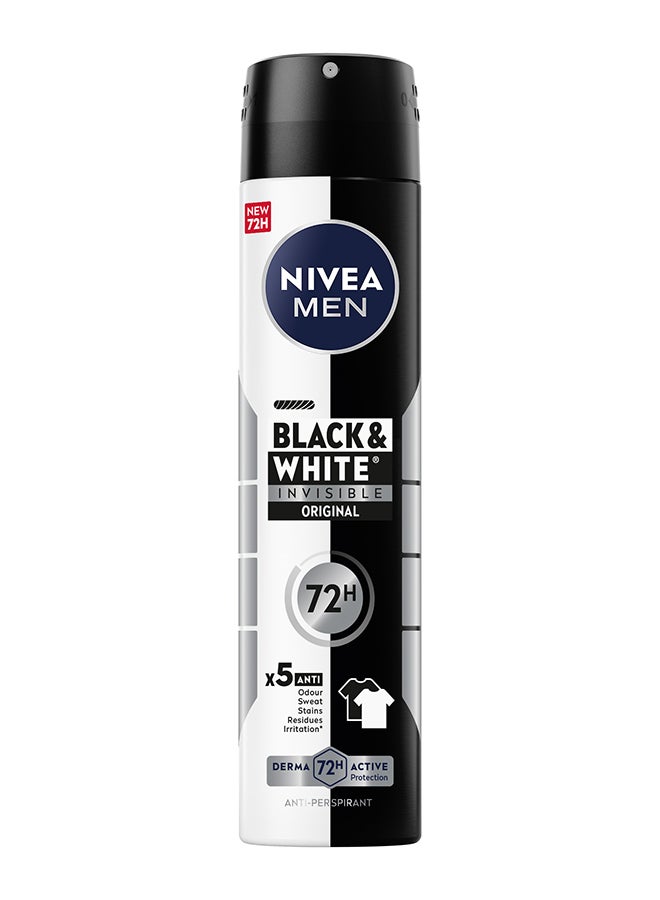 Nivea MEN Black And White Invisible Antiperspirant Deodorant Spray 200ml - Image 1