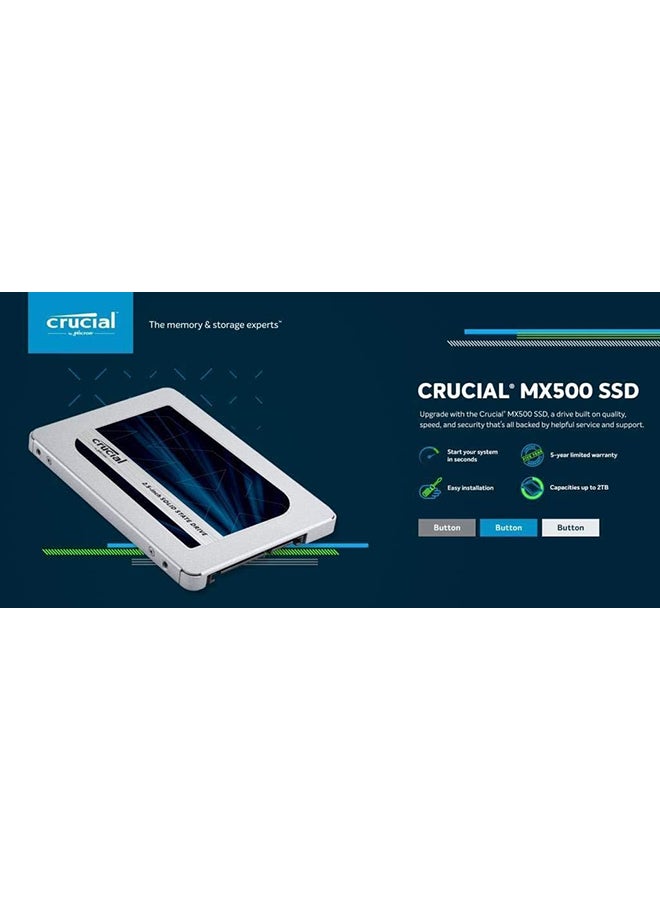 crucial - MX500 2.5" Internal SATA SSD, Up to 560 MB/s Sequential Read & Up to 510 MB/s Write Speed, Silicon Motion SM2258 Controller, Micron 3D TLC NAND Flash Technology | CT1000MX500SSD1 1000 GB - Image 1