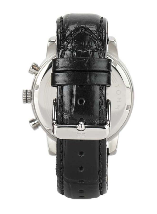 تومي هيلفيغر ساعة يد كين بعقارب وسوار من الجلد دائرية الشكل مقاس 44 مم - لون أسود - 1791401 للرجال - Image 2