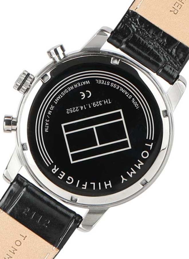 تومي هيلفيغر ساعة يد كين بعقارب وسوار من الجلد دائرية الشكل مقاس 44 مم - لون أسود - 1791401 للرجال - Image 5