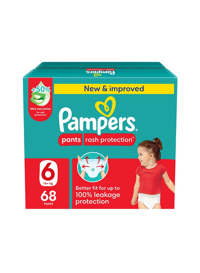 Pampers Aloe Vera Pants Diapers Size 6 Mega Box 68 Count - Image 1