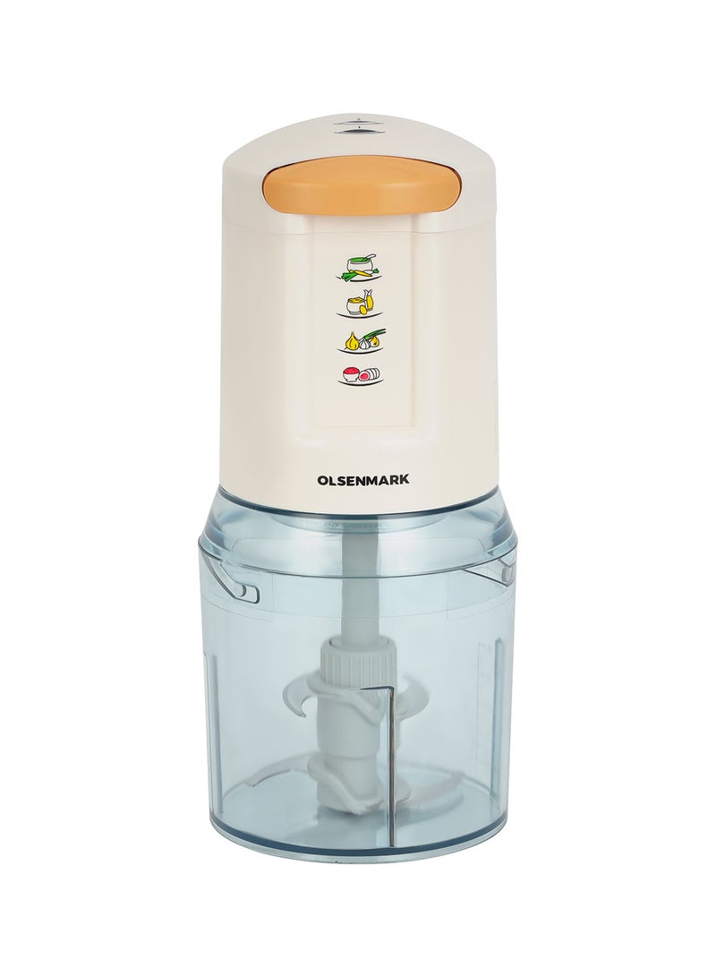 Olsenmark Multipurpose Mini Chopper, Stainless steel double blade, 2 Speed Setting 500 ml 500 W OMC2246 Beige  - Image 1
