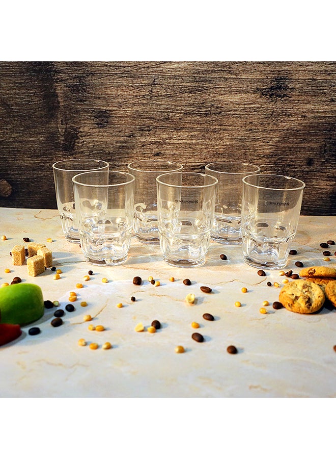 Royalford Glass Tumbler Set 6Pcs 236Ml 8Oz Premium Quality Glassware Known For Durability & Elegance Lead Free Glass 21.5X14.2X10.5Cm Clear 21.5x14.2x10.5cm  - Image 2
