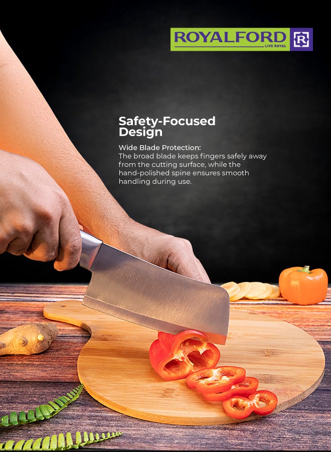 Royalford Cleaver Knife Silver/Black 30x7.3x2.2cmcm - Image 4