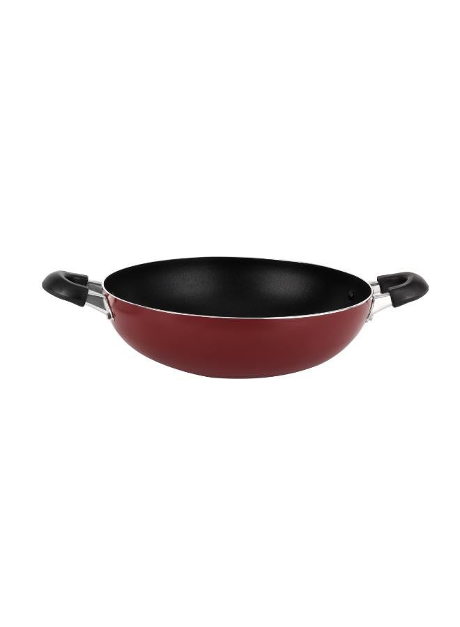Royalford - Wok Pan With Glass Lid Pfoa Free Lead Free 3 Layer Non-Stick Coating Cd Bottom Heat-Resistant Exterior Strong Bakelite Handle Premium Quality Aluminium Multi Color 30X8.5Cm Multi Color 30X8.5Cmcm - Image 1