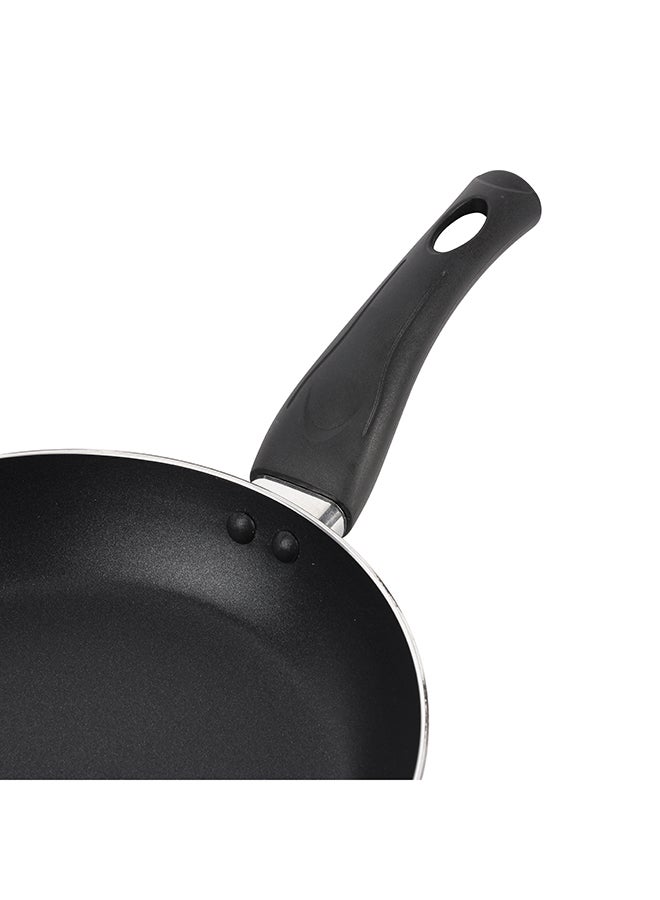 Frypan With Glass Lid Pfoa Free Lead Free 3 Layer Non-Stick Coating Cd Bottom Black/Grey With Clear Lid 22x4cm