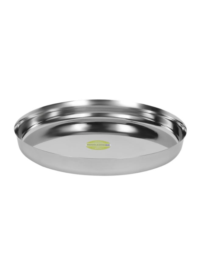 Royalford - Round Thali Plate Silver 14inch - Image 1
