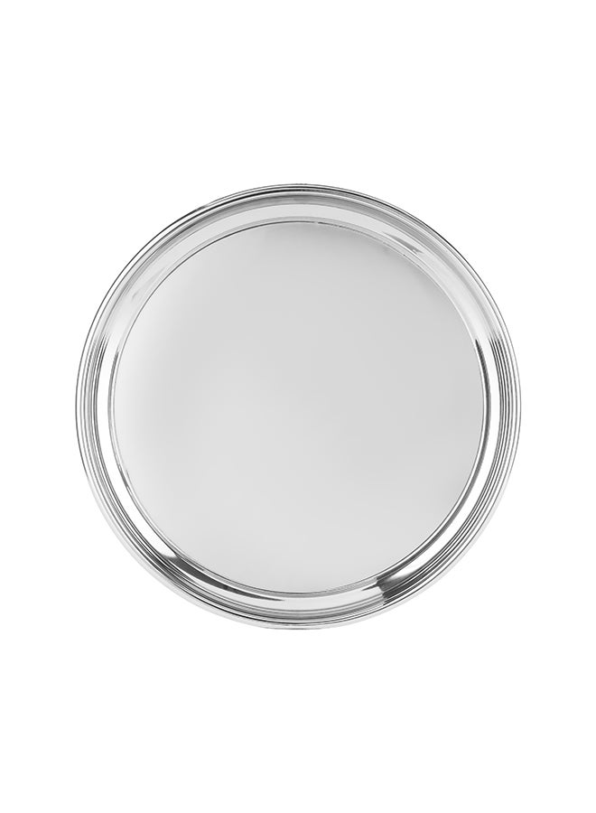 Royalford - 50Cm Round Tray Silver Made In India - Image 1