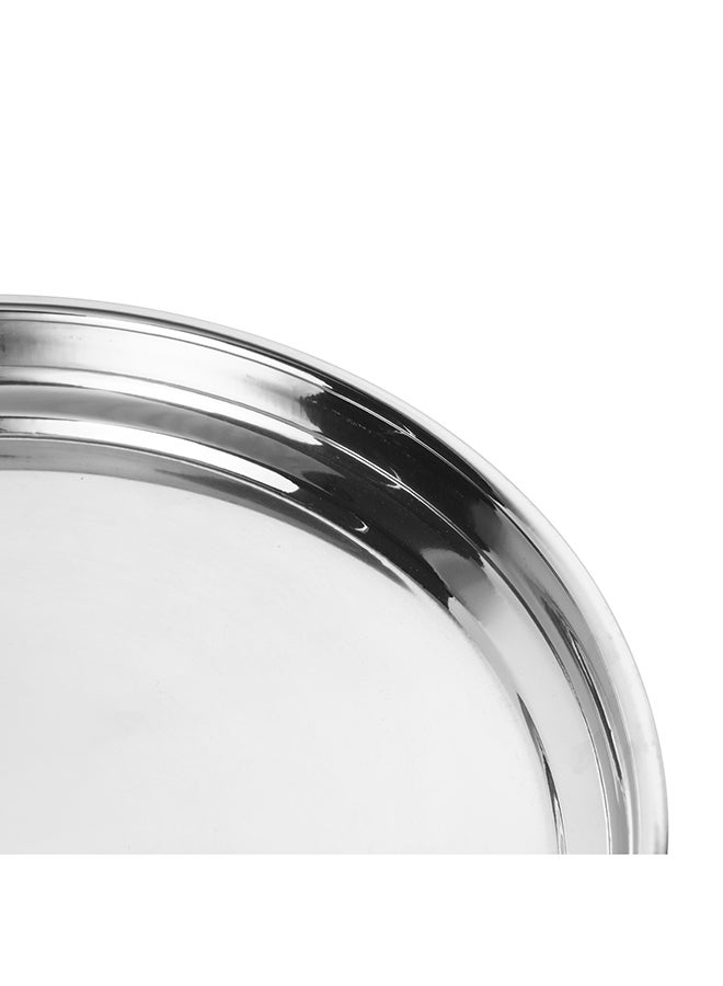 Royalford - 50Cm Round Tray Silver Made In India - Image 1