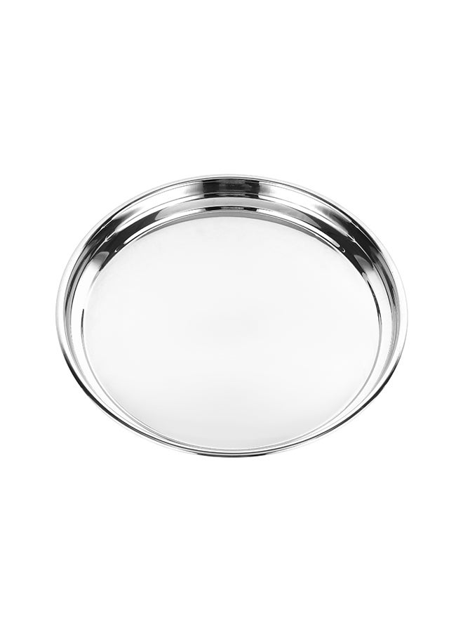 Royalford - 50Cm Round Tray Silver Made In India - Image 1
