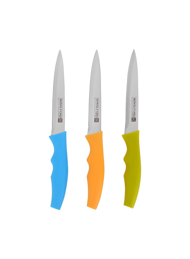 Royalford - 3Pcs Utility Knife Set Multi Color Assorted Color 13.3X 1.8X24.5 Cm - Image 1