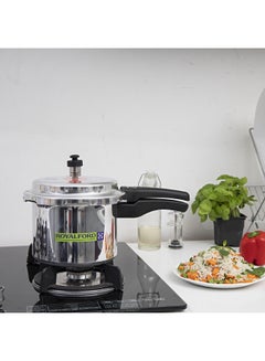 Royalford Pressure Cooker Induction Base 1 Rubber Gasket And Safety Valve Free Silver 3Liters  - Image 5