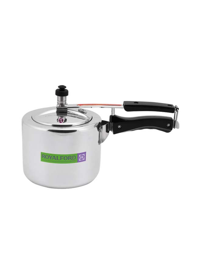 Royalford 3Ltr Pressure Cooker Aluminium Inner Lid Free Extra Gasket & Safety Valve Silver 3.0Liters 