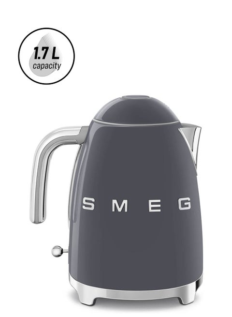 50's Retro Style Aesthetic Electric Kettle 1.7 L 2400 W KLF03GRAU Grey/Silver