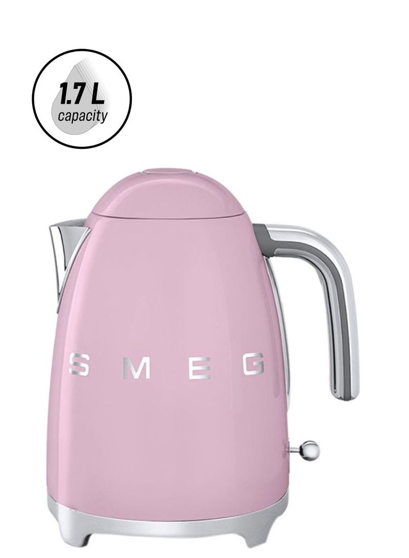 smeg 50's Retro Style Aesthetic Countertop Kettle 1.7 L 2400 W KLF03PKAU Pink/Silver  - Image 1