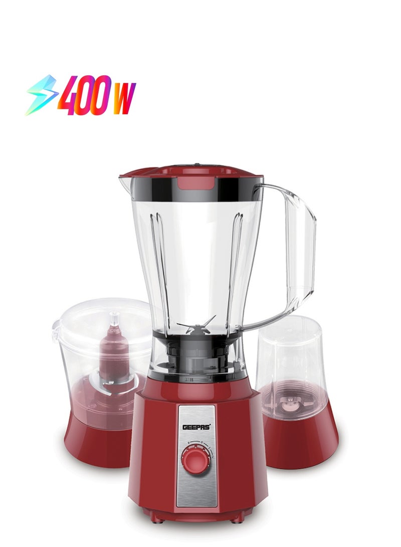 جيباس - خلاط 3 في 1 400 W GSB9891 أحمر / شفاف - Image 1